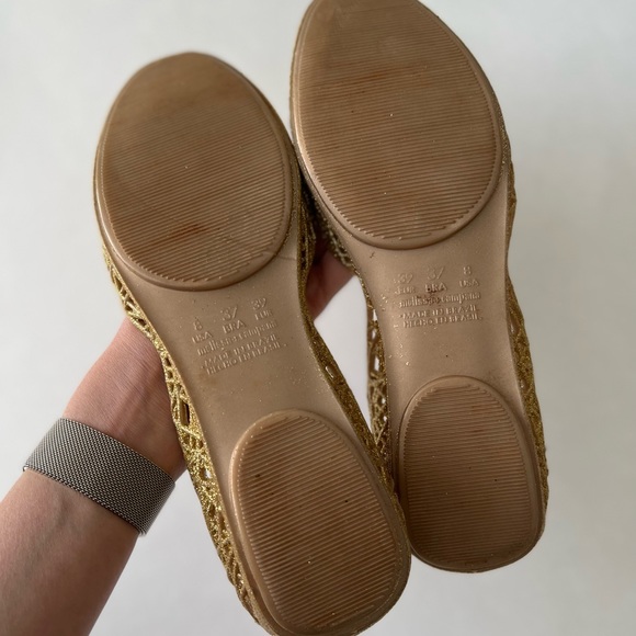 NEW MELISSA Campana Jelly Gold Flats | US 8 - Picture 4 of 5